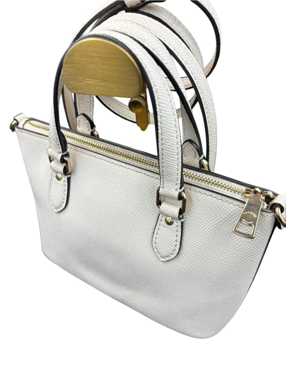Coach Mini Gallery Crossbody CH198 Chalk Leather Gold Hardware Satchel - Picture 7 of 12